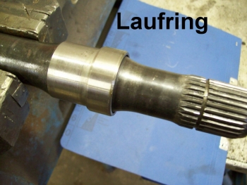 Laufring auf Steckachse VA 463 aussen